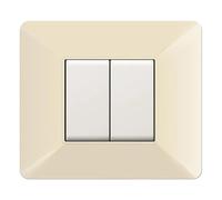 1 Placca, Made in Italy, 2 moduli/posti, Compatibile Con BTicino Matix, colore avorio, Placche In plastica di alta qualità, 100% compatibile con i supporti e i moduli originali