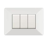 1 Placca, Made in Italy, 3 moduli/posti, Compatibile Con BTicino Matix, colore bianco bianca, Placche In plastica di alta qualità, 100% compatibile con i supporti e i moduli originali