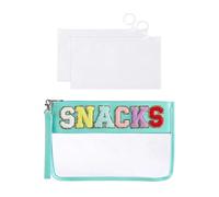 1 pochette trasparente verde menta e 2 borse trasparenti, borsa per cosmetici alla moda, borsa portatile, borsa da toilette impermeabile, accessori coordinati, borse per ragazze