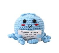 1 polipo positivo - polpo all'uncinetto positivo | 6,5 x 6,5 cm supporto emotivo all'uncinetto | Bambola polpo tessuta con carta di respiro | Bambola all'uncinetto per amici, scrivania e