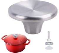 1 pomello per forno olandese in acciaio inox di ricambio per le Creuset, Aldi, Lodge e altri pomelli in ghisa smaltata (argento)