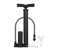 1 pompa per bicicletta con 1 punta d'aria supplementare, pompa per pneumatici portatile, mini pompa con ago, adatta per bici da corsa, mountain bike, ibrido (nero)