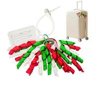 1 pompon identificativo per valigie, etichette per bagagli con etichetta per finestra in silicone, ad alta visibilità per una facile identificazione (spirale natalizia)