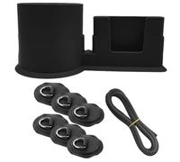 1 Porta della tazza di bordo del paddle con portafoglio, multifunzione Sostituzione solare Fili di fissaggio Accessori per gli amanti degli amanti del paddleboard, tazza di paddleboard nera