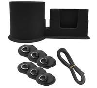 1 Porta di tazza di bordo del paddle con supporto per telefono, multifunzione Sostituzione di protezione solare Fissaggio Accessori per gli amanti degli amanti del paddleboard, neri, sport acquatici