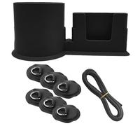 1 Porta di tazza di bordo del paddle con supporto per telefono, multifunzione Sostituzione di protezione solare Fissaggio Accessori per gli amanti degli amanti del paddleboard, neri, sport acquatici