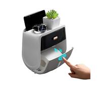 1 Porta Rotolo Di Carta Igienica A Doppio Strato, Grande Capacità, Scatola Di Immagazzinaggio, Montaggio A Parete, Scatola Di Fazzoletti Impermeabile, Accessori For Il Bagno(White black)
