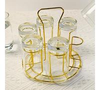 1 portabicchieri in vetro rovesciato, organizer da cucina per calici, design salvaspazio, scolapiatti in acciaio inox (L-nero)