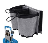 1 portabicchieri per valigia, accessori per bagagli, custodia da appendere, portabottiglie, con 3 tasche, adatto come regalo da viaggio per passeggeri, assistenti di volo e assistenti di volo (grigio)