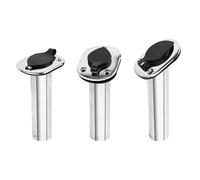 1 portacanna da pesca in acciaio inossidabile for barche, rettangolare, montaggio a filo 15/30/90 gradi con guarnizione for tubo interno in PVC(90 Degree)