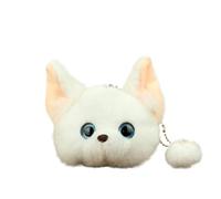 1 portachiavi a forma di gatto, in peluche, portamonete, portamonete, da donna, carino, animale Kawaii, portachiavi per auto, ornamento in peluche, regalo di compleanno, bianco, 12.0*12.0*5.0