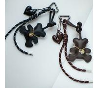 1. Portachiavi alla moda a forma di cuore con bulldog francese, delicato ciondolo per borsa abbinato a cane piccolo, accessorio per coppia, ciondolo retrò, design con molla a triangolo, adatto per chi