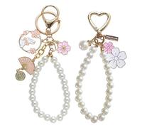1 Portachiavi Con Fiori Di Ciliegio E 1 Portachiavi Con Coniglio, Portachiavi Dolce E Carino, Portachiavi Da Donna, Portachiavi Decorativo