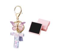 1 Portachiavi Con Lettera A Farfalla, 1 Confezione Regalo, Portachiavi Con Lettera Colorata, Portachiavi Con Ciondolo Con Nappa, Portachiavi Da Donna