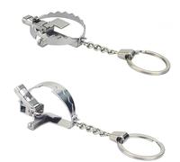 1 portachiavi con trappola a forma di orso, con mini trappola per topi (acciaio inossidabile)