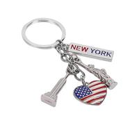 1 Portachiavi I Love New York, Portachiavi Con Ciondolo Architettura Di New York, Decorazione Chiave Auto, Portachiavi Bandiera A Forma Di Cuore, Portachiavi Souvenir Da Viaggio