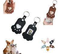1 portachiavi in pelliccia di cane, porta foto commemorativa per animali domestici, portachiavi in pelle a forma di zampa, portachiavi ricordo per la perdita di cane e gatto, portachiavi con pelliccia
