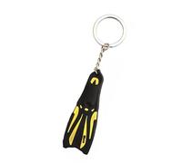 1 portachiavi in silicone con pinne da immersione in silicone, elegante portachiavi a tema oceano, 13 cm, giallo, 13x2.5cm/5.11x0.98inches
