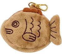 1 portachiavi marrone carino in peluche portamonete portachiavi, mini borsa da polso, giapponese creativo regolabile morbido ciondolo a moneta con cerniera sacchetto in peluche per ragazze e donne