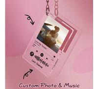 1 portachiavi personalizzato con codice di una canzone Spotify personalizzato, regalo per coppie/amici/te stesso/famiglia, regalo personalizzato unico, elegante, colorato, vintage, semplice, unisex, c