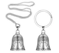 1 Portachiavi Punk E 1 Collana Punk, Collana Retrò, Ciondolo Stile Motociclista, Campanello Per Moto, Decorazione Personalizzata, Accessori Moda