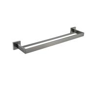 1 portasciugamani in acciaio inossidabile grigio canna di fucile, vassoio porta carta, gancio for accappatoio, barra da bagno, porta scopino for WC, accessori for il bagno(Double Bars 60cm)