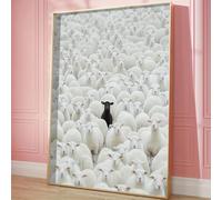 1 poster su tela "Black Sheep", stile retrò classico Art Déco, decorazione da parete senza cornice, stampa dipinta, decorazione artistica, 40x60 cm, cornice interna