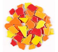 1 Pound Small Jigsaw Ceramic Mosaic Tiles for Crafts bulk, Blend color mixed Sized Glazed Porcelain Ceramics tiles for adults & children, DIY Hobbies Art material,DIY, Art Projects (SE586)