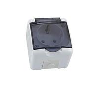 1 presa Schuko per ambienti umidi, IP54, con copertura in vetro fumo, 1 x