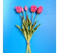 1 profumo di 5 tulipani con motivo a onde, di colore giallo, viola, rosso, rosa, tulipani romantici per decorazione, adatti come riempitivo per vasi, centrotavola, decorazione per matrimoni ed eventi,