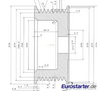 1 PULEGGIA ALTERNATORE PULLEY NUOVO - OE-REF. F00M991135 PER BOSCH TYPE