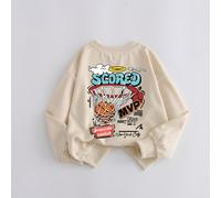 1 Pullover a maniche lunghe con scollo tondo da ragazzo con stampa "Dunk Score", che offre un capo caldo, comodo, alla moda e casual per l'autunno e l'inverno per ragazzi giovani/pre-adolescenti/adole