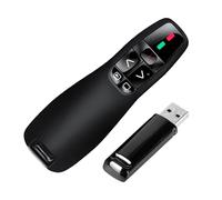 1 puntatore clicker per presentazioni, telecomando wireless RF 2,4 GHz, raggio di funzionamento 15 metri, 6 pulsanti, controllo intuitivo per presentazioni, indicatore batteria per Mac, laptop (nero)