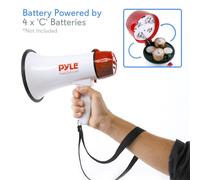 1 PYLE PMP37LED megafono 30 watt max con luci led e sirena attività all'aperto