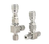 1 pz 1/16" 1/8" 1/4" 3/8" 1/2" 2 3 4 6 8 10 12 mm Tubo Giunto di compressione 304 316 Valvola a spillo di regolazione micro in acciaio inossidabile(SS316L_FLOW HOLE 1.2MM_RIGHT ANGLE)