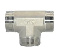 1 pz 1/2" 3/4" 1" 1-1/4" 1-1/2" BSPT Filettatura maschio Tee Tipo 3 Splitter a tre vie Raccordo for tubo in acciaio inossidabile 304(1/2")