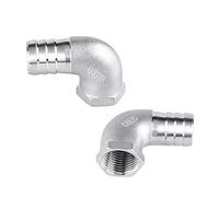 1 pz 1/4" 3/8" 1/2" 3/4" 1" BSPT Filettatura femmina for 8 mm 15 mm 25 mm 32 mm Portagomma Portagomma Connettore a gomito a 90 gradi SS304 Acciaio inossidabile(DN25 x Hose 25mm)