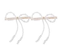 1 pz/1 paio di fermagli per capelli con fiocco trasparente eleganti perline fiocco clip di capelli a forma di fiocco per la fotografia della sposa coda di cavallo diademi styling