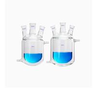 1 pz 1000 ml 24 x 24 x 24 bottiglia di reazione con rivestimento a tre fori reattore a doppio strato pallone di reazione con rivestimento in vetro(1000ml 24X24X24)