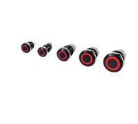 1 pz 12/16/19/22MM Nero Ossidato In Metallo Interruttore di Pulsante auto reset autobloccante Circolare Illuminato pulsante accensione(White Ring Light,19MM-220V)