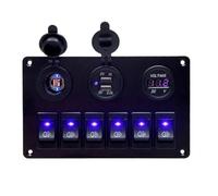 1 pz 12 V/24 V Cab Bar Controllo Combinato Interruttore Pannello A Bilanciere Interruttore LED Voltmetro Auto Barca
