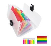 1 pz 13 Tasche A6 File Organizer File Box con 24 Adesivi e 160 Schede Indice, Organizzatore di File di Grande Capacità, Organizer Portatile per Documenti di Casa o Ufficio, 7*4,5 ''