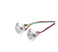 1 pz 150mm cavo di alimentazione 12 v LED luce momentaneo breve mini interruttore a pulsante 12/16/19/22/25/30 mm pressostato 3-6 v 12-24 v(12mm Flat Head,12-24V_BLACK 150MM CABLE_BLUE)
