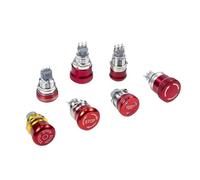 1 pz 16 16 22 mm Ultra Short Style pulsante di arresto di emergenza in metallo interruttore a fungo impermeabile Rotazione reset Antiscivolo con luci(2NC,19mm)