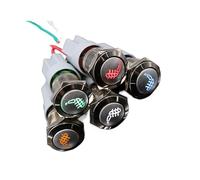 1 PZ 19mm Interruttore a pulsante in metallo Impermeabile LED Fermo Momentaneo Auto Elegante Riscaldatore for riscaldamento del sedile(White,RESET_12V)