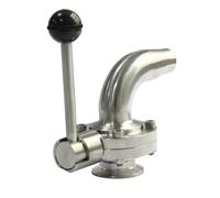 1 PZ 2-1/4 "57mm SS304 in acciaio inossidabile di grado sanitario un lato 77.5mm tre morsetti un lato gomito valvola a farfalla