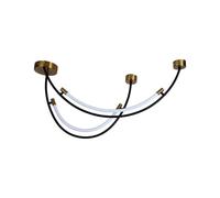 1 pz 20W LED Designer Hanging Lamp Black+Brass 3000K