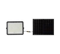 1 pz 20W LED Solar Floodlight 4000K Replaceable Battery 3m Wire Black Body
