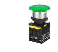1 pz 22 mm con interruttore a pulsante a fungo luminoso impermeabile autobloccante momentaneo auto-reset pulsante di accensione rosso blu 12 V 24 V on off(Green,SELF-LOCKING_1NO_220V)