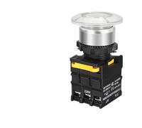1 pz 22 mm con interruttore a pulsante a fungo luminoso impermeabile autobloccante momentaneo auto-reset pulsante di accensione rosso blu 12 V 24 V on off(White,SELF-LOCKING_2NC_12V)